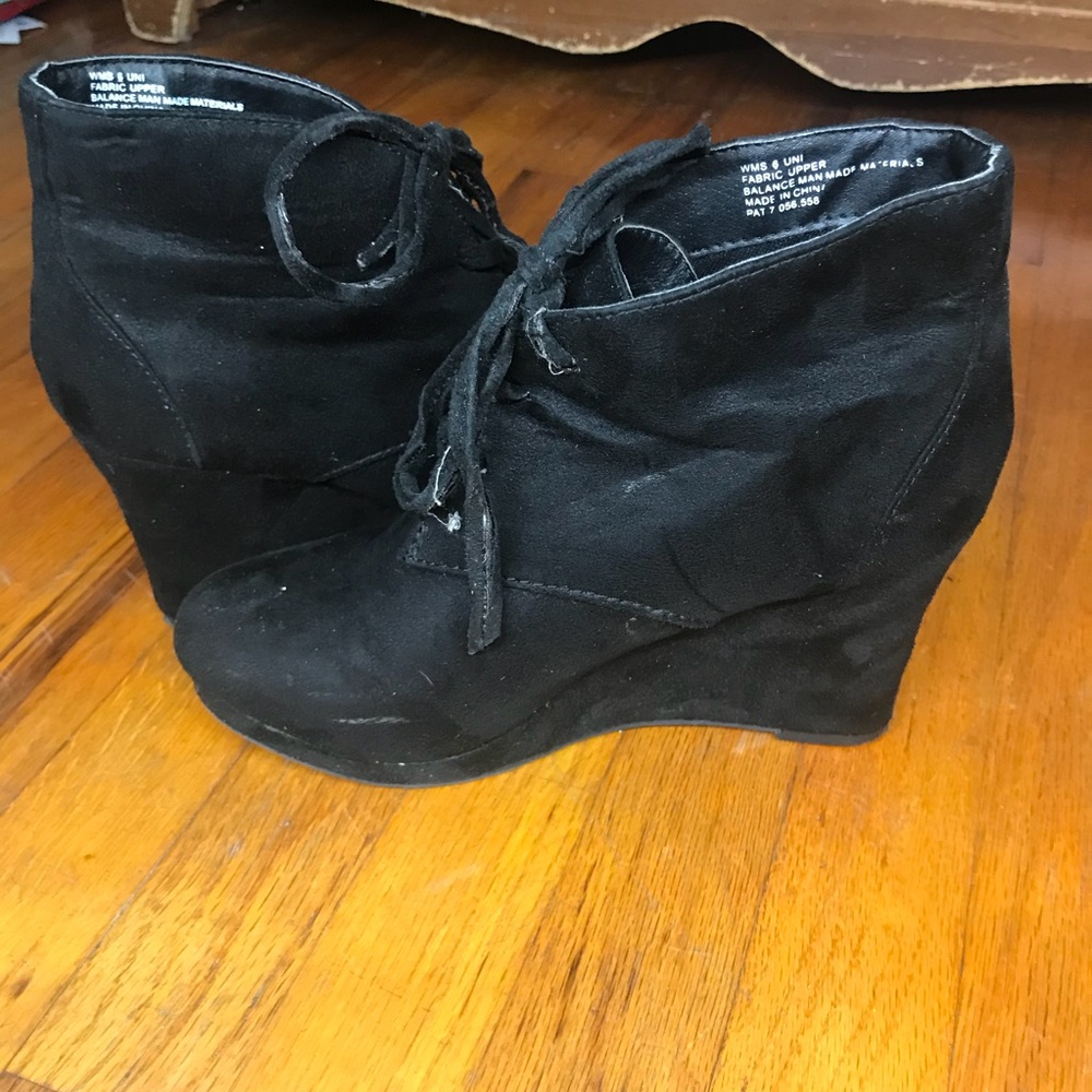 Black Velvet Ankle Heel Boots